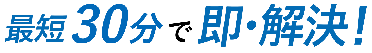 最短30分で即解決！